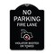 Signmission No Parking Fire Lane Violators Booted or Towed Heavy-Gauge Aluminum Sign, 24" x 18", BS-1824-23737 A-DES-BS-1824-23737 - alternate 1